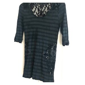 Miss Me striped burnout shirt